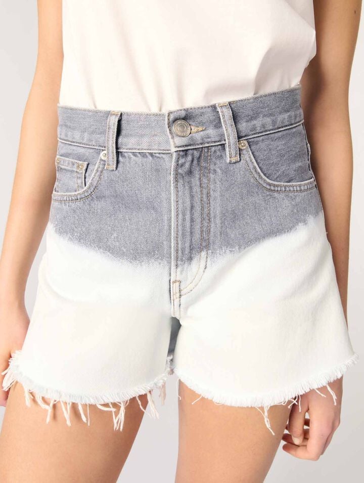 Shorts in denim tie & dye