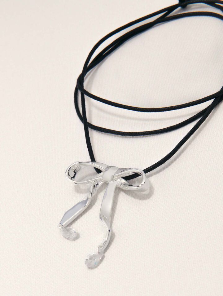 Collana fiocco argentato da legare