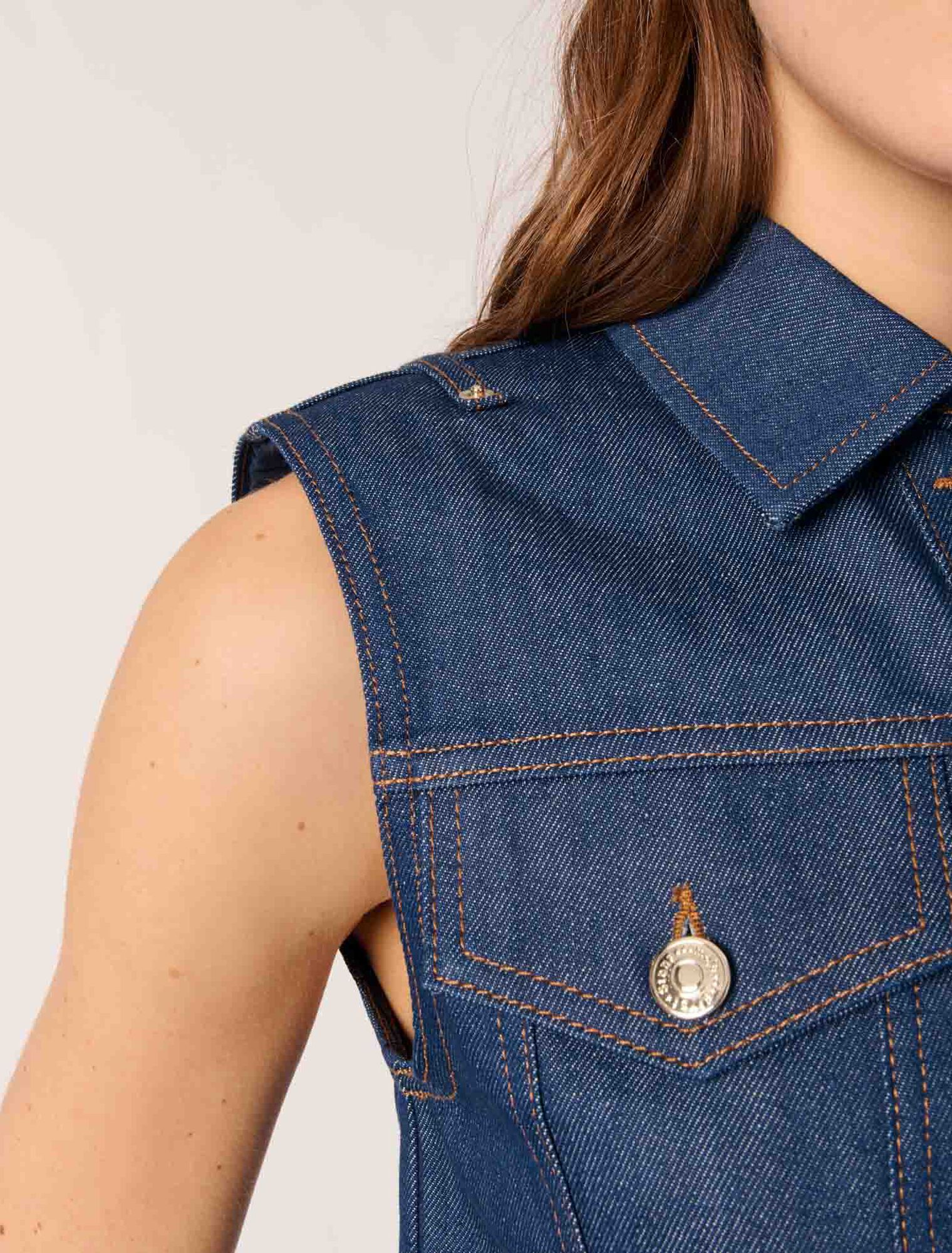Panciotto corto in denim